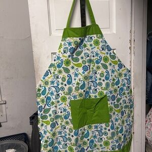 Kids Green and Blue smocked Paisley Apron